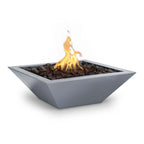 The Outdoor Plus Maya 24" Powder Coated Steel Match Lit Ignition Square Fire Bowl