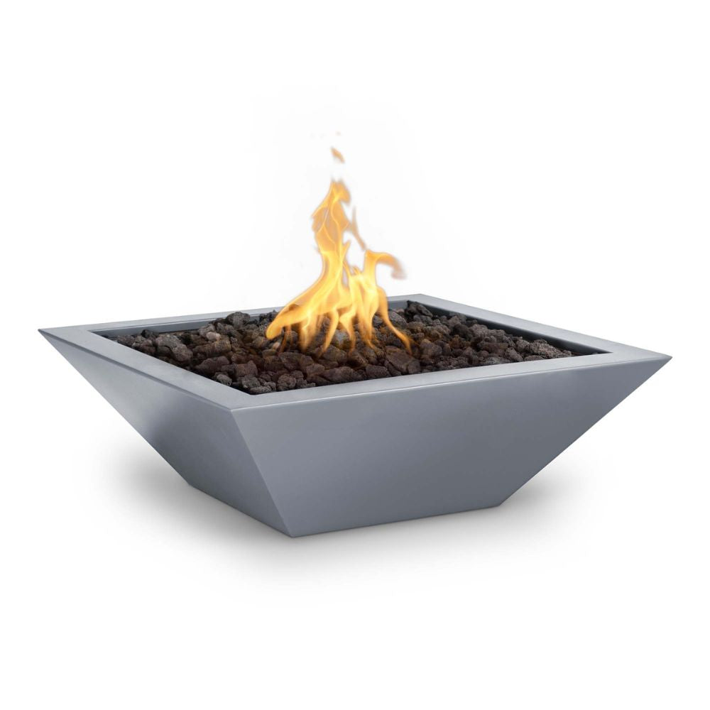 The Outdoor Plus Maya 24" Powder Coated Steel 12V Electronic Ignition Square Fire Bowl