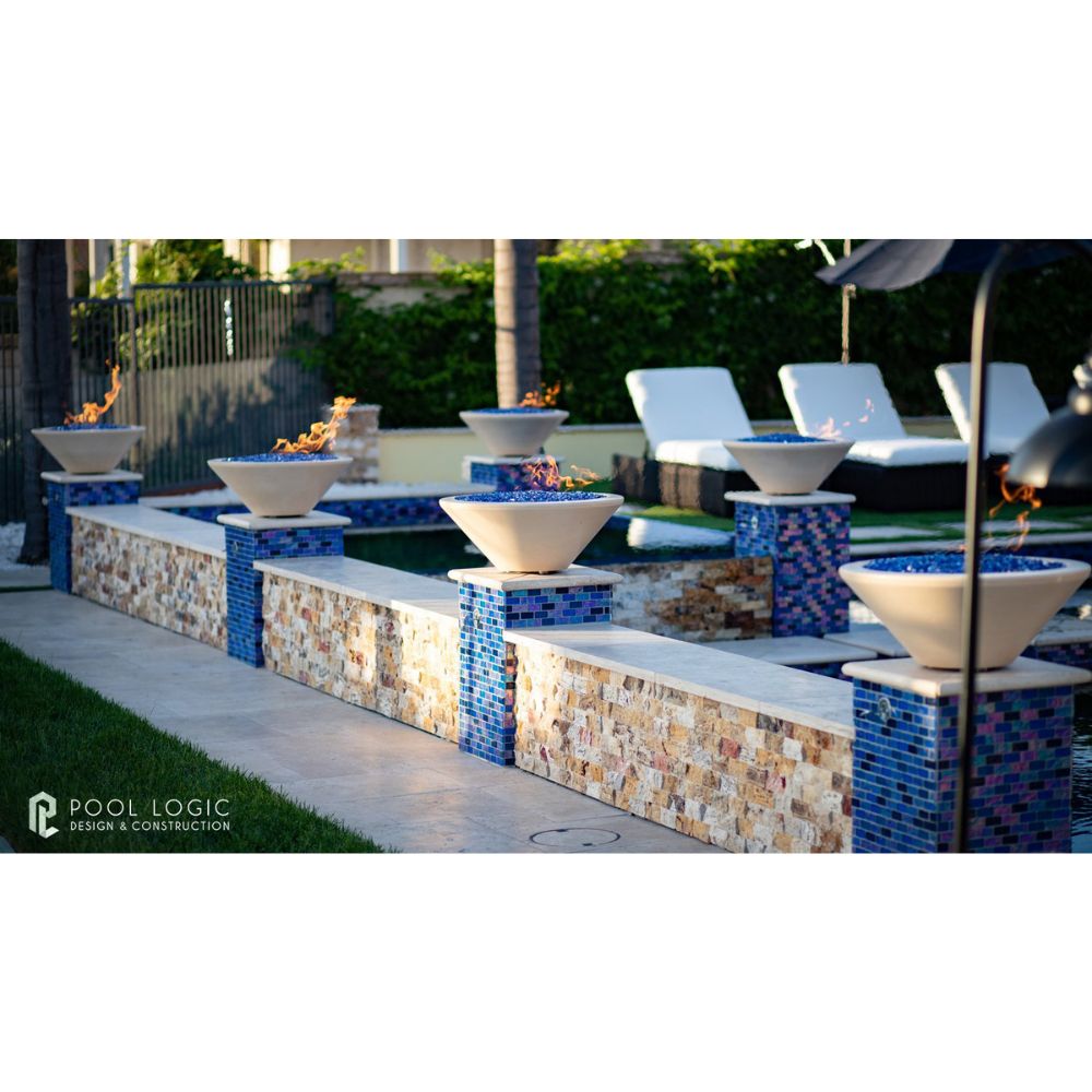 The Outdoor Plus Cazo 48" GFRC Concrete 12V Electronic Ignition Fire Bowl
