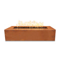 The Outdoor Plus Regal Corten Steel 60" Rectangle Fire Pit | Match Lit with Flame Sense