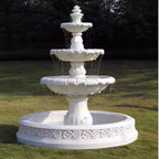 White Marble Sandstone Laminar Flow Garden Fountain
