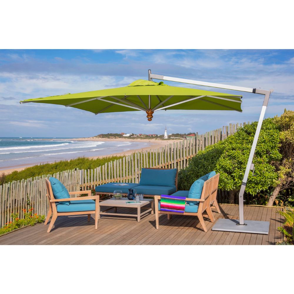 Woodline Shade Solutions Pendulum 11.5 Foot Square Cantilever Umbrella Lifestyle