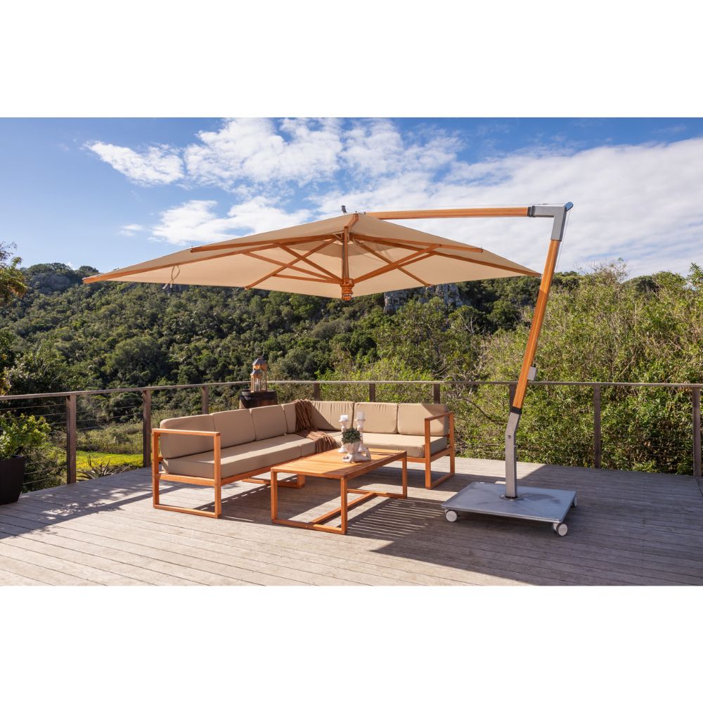 Woodline Shade Solutions Pendulum 11.5 Foot Square Cantilever Umbrella