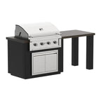 Videl 84" Alta-T BBQ Island with Side Table & Gran Fuego 36" 4-Burner Grill