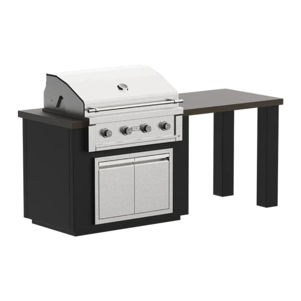 Videl 84" Alta-T BBQ Island with Side Table & Gran Fuego 36" 4-Burner Grill