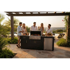 Videl 84" Alta I Complete BBQ Island – Gran Fuego 36" 4.5 Cu. Ft. Fridge & 4-Burner Grill