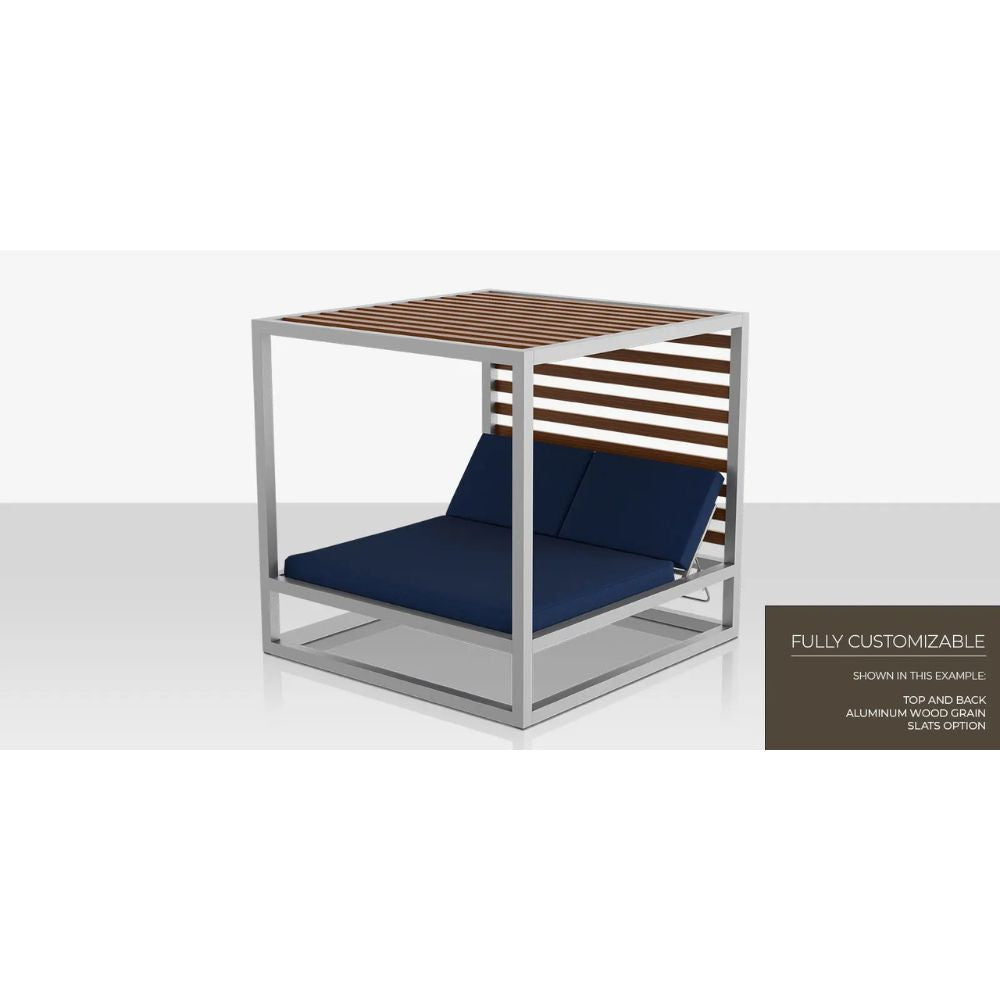 Decoscape Breeze Daybed - Back Aluminum Wood Grain Slats