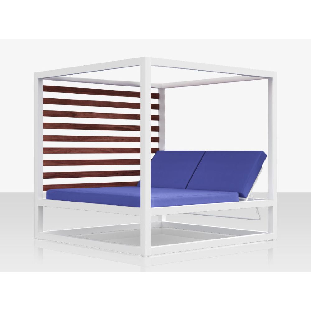 Decoscape Breeze Left Side Modular Daybed with Aluminum Wood Grain Slats