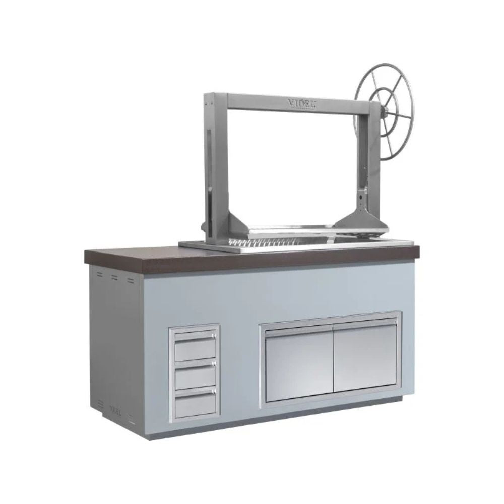 Videl Brasa III with Triple Drawer & 42" Access Door - Argentinian Style Freestanding Grill