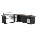 Videl 112" Maestro L-Shaped BBQ Island – 42" 5-Burner Grill, Side Burner & Sink