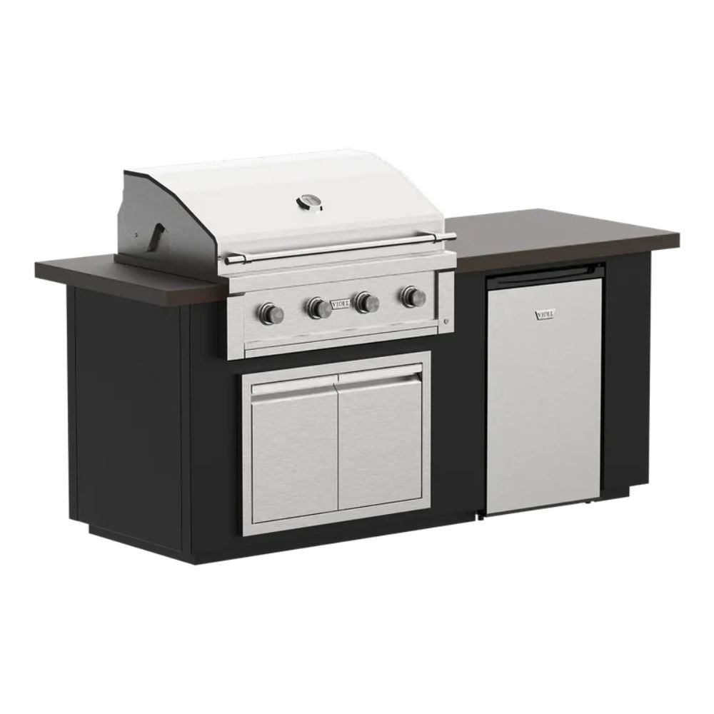 Videl 84" Alta I Complete BBQ Island – Gran Fuego 36" 4.5 Cu. Ft. Fridge & 4-Burner Grill