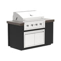 Videl 84" Alta-T BBQ Island with Side Table & Gran Fuego 36" 4-Burner Grill