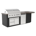 Videl 112" Luxe I Complete BBQ Island with Fire Pit, Gran Fuego 42" Grill & Refrigerator