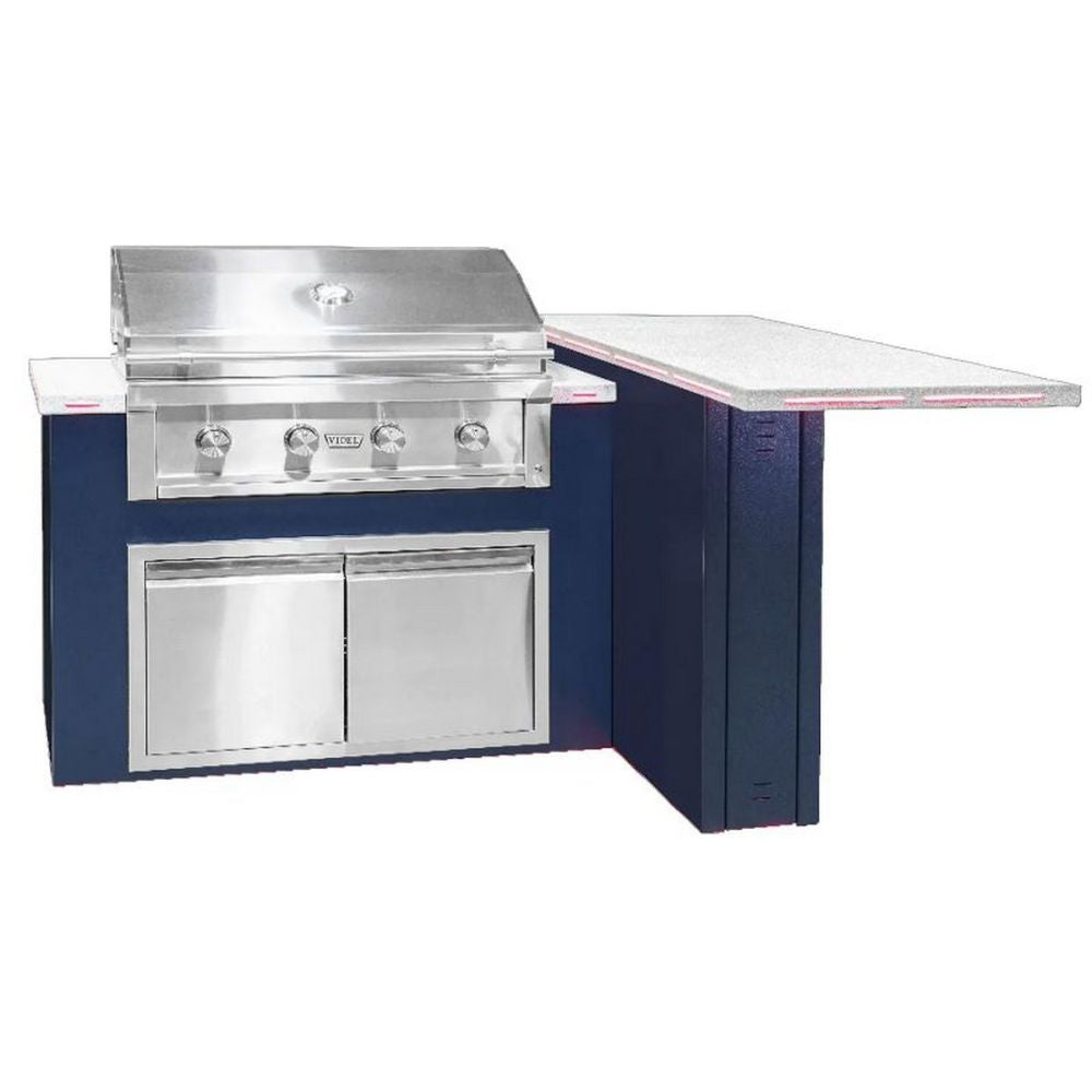 Videl 72" Alta L-Left Complete BBQ Island with 36" Gran Fuego Grill & Outdoor Audio System