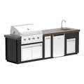 Videl 112" Luxe I BBQ Island – Gran Fuego 36" 4-Burner Grill, Fridge & Sink