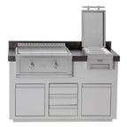 Videl Alta 60I B - BBQ Island with Gran Plancha & Fuego III - Food Warmer Grill