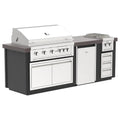 Videl 96" Luxe I Complete BBQ Island – Gran Fuego 42" 5-Burner Grill & Double Side Burner