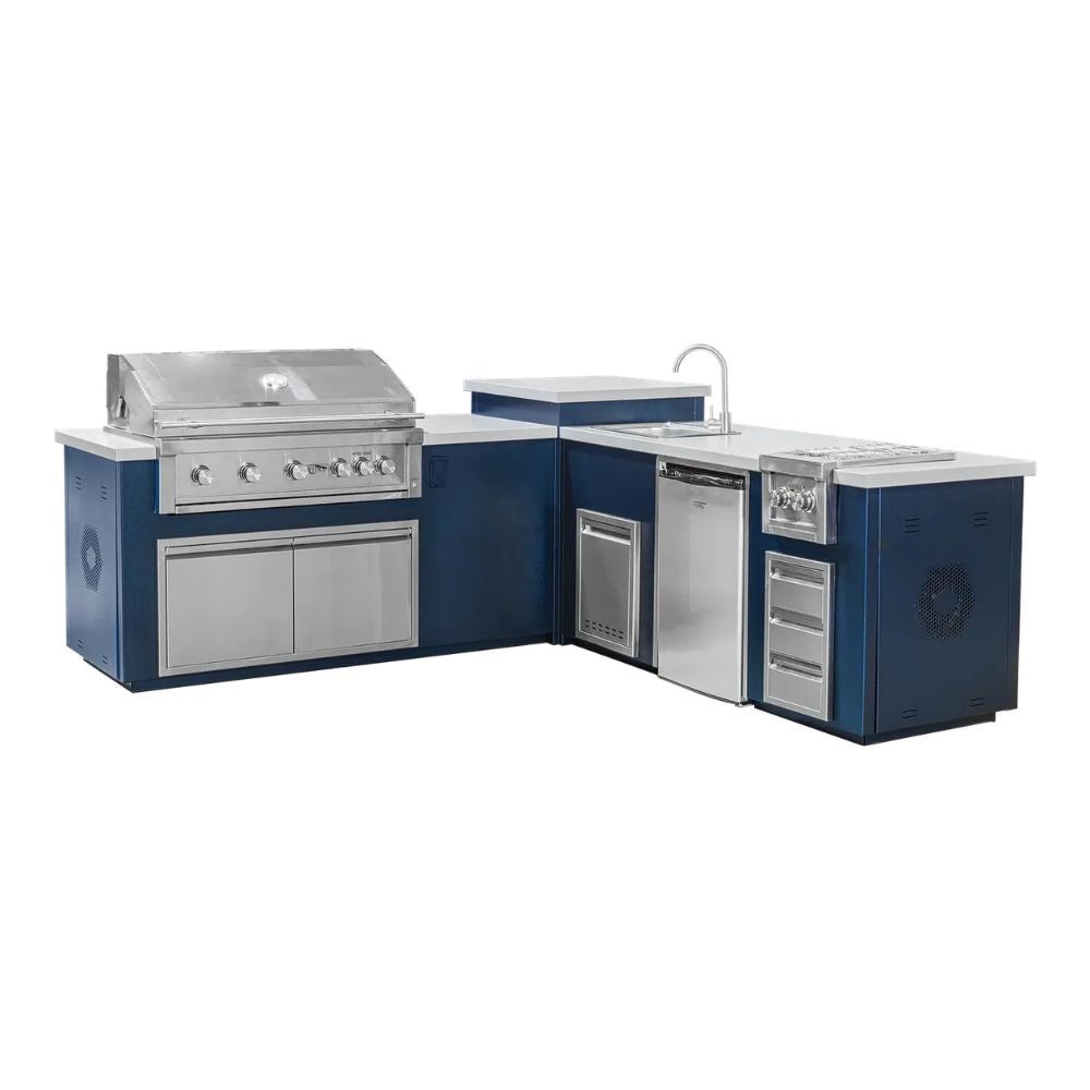 Videl Maestro 112L BBQ Island with 42" Gran Fuego Grill, Fridge & Sink